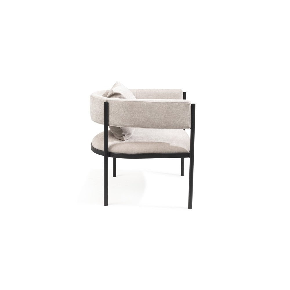 Envie Grey Beige Fabric Lounge Chair by Tommy Franks