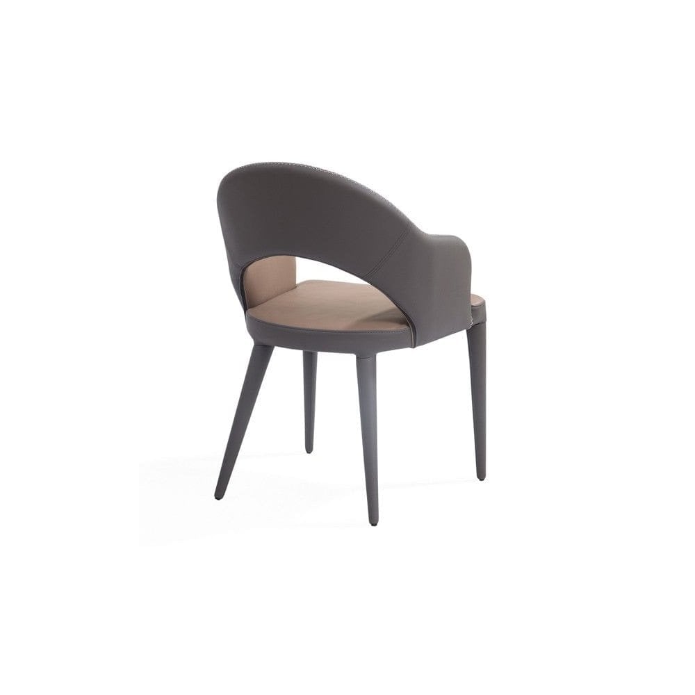 Jiva Dining Chair PU Taupe Fabric Upholstery by Tommy Franks