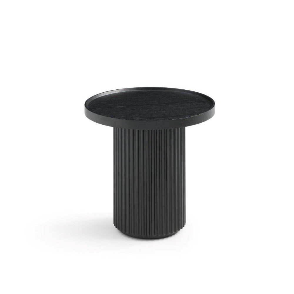 Lincoln Matte Black Side Table by Tommy Franks