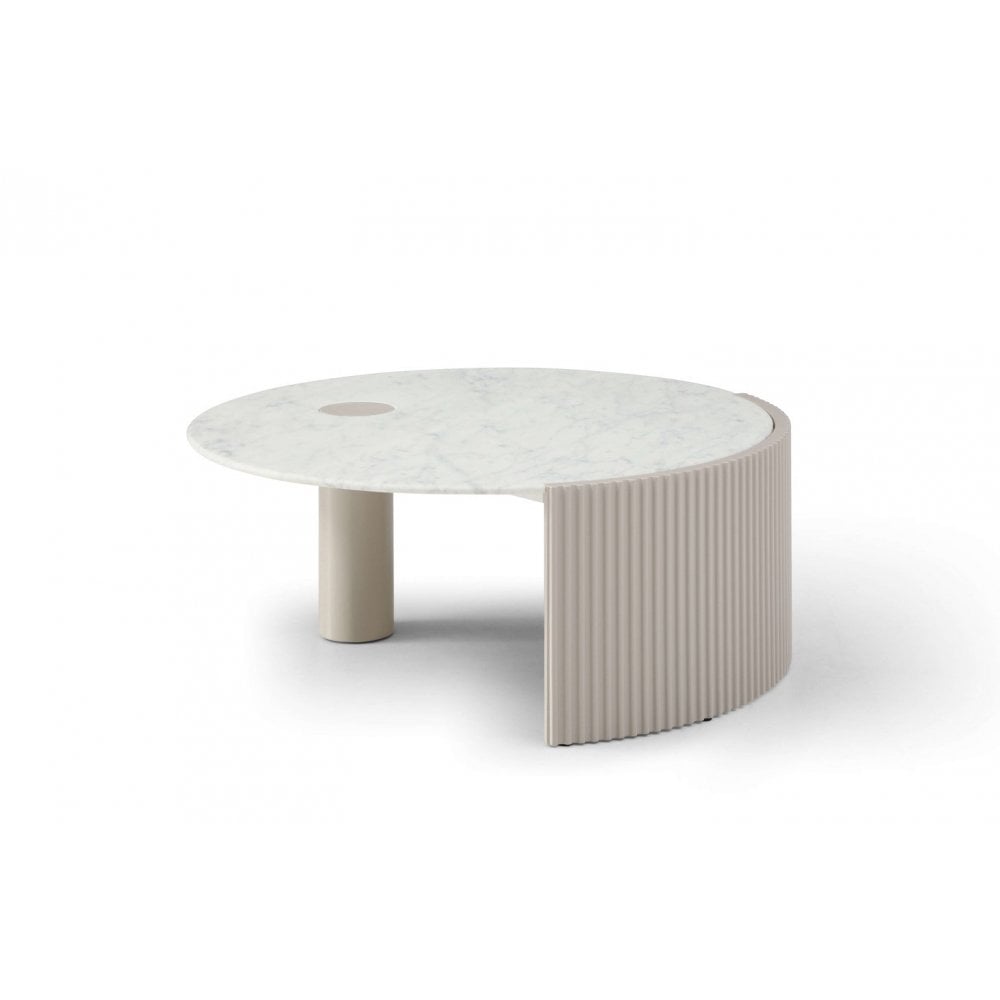 Salida Beige Bianco Carrara Marble Coffee Table by Tommy Franks