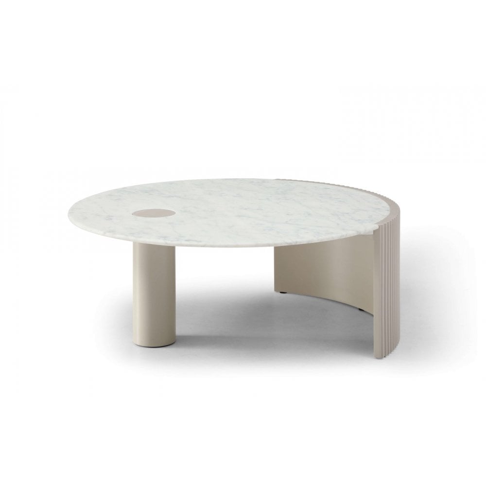 Salida Beige Bianco Carrara Marble Coffee Table by Tommy Franks
