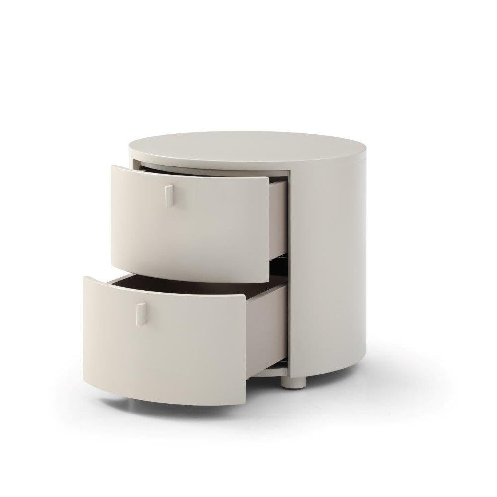 Sims Matte Beige Bedside Table by Tommy Franks