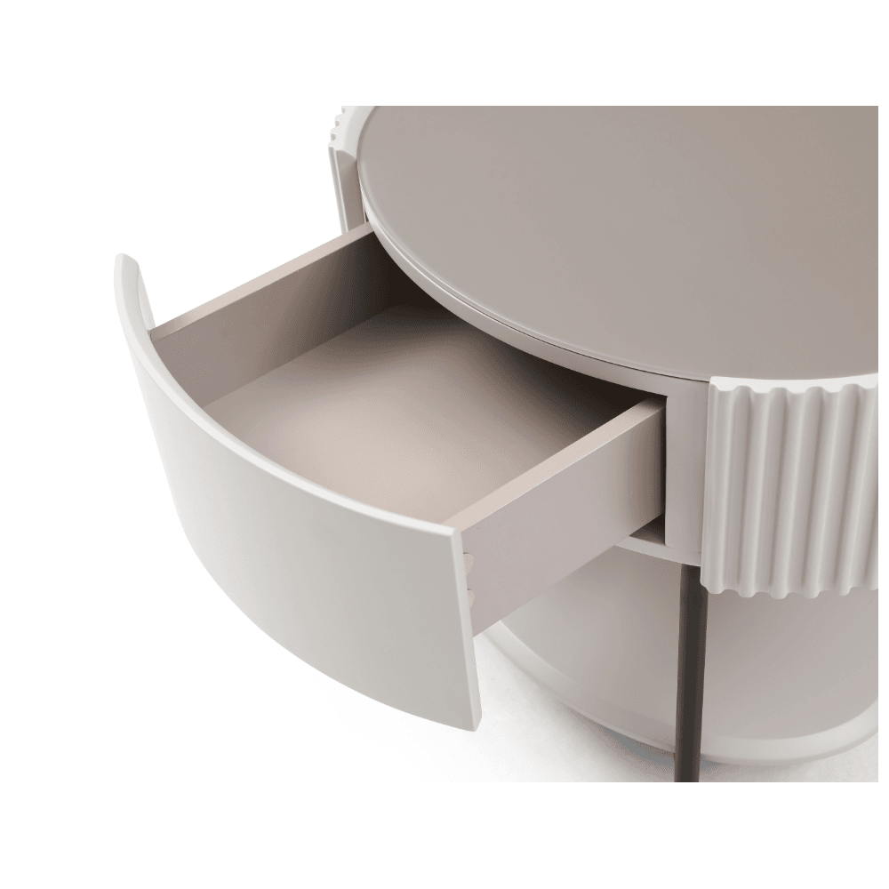 Avola Bedside Table - Matte Beige by Tommy Franks