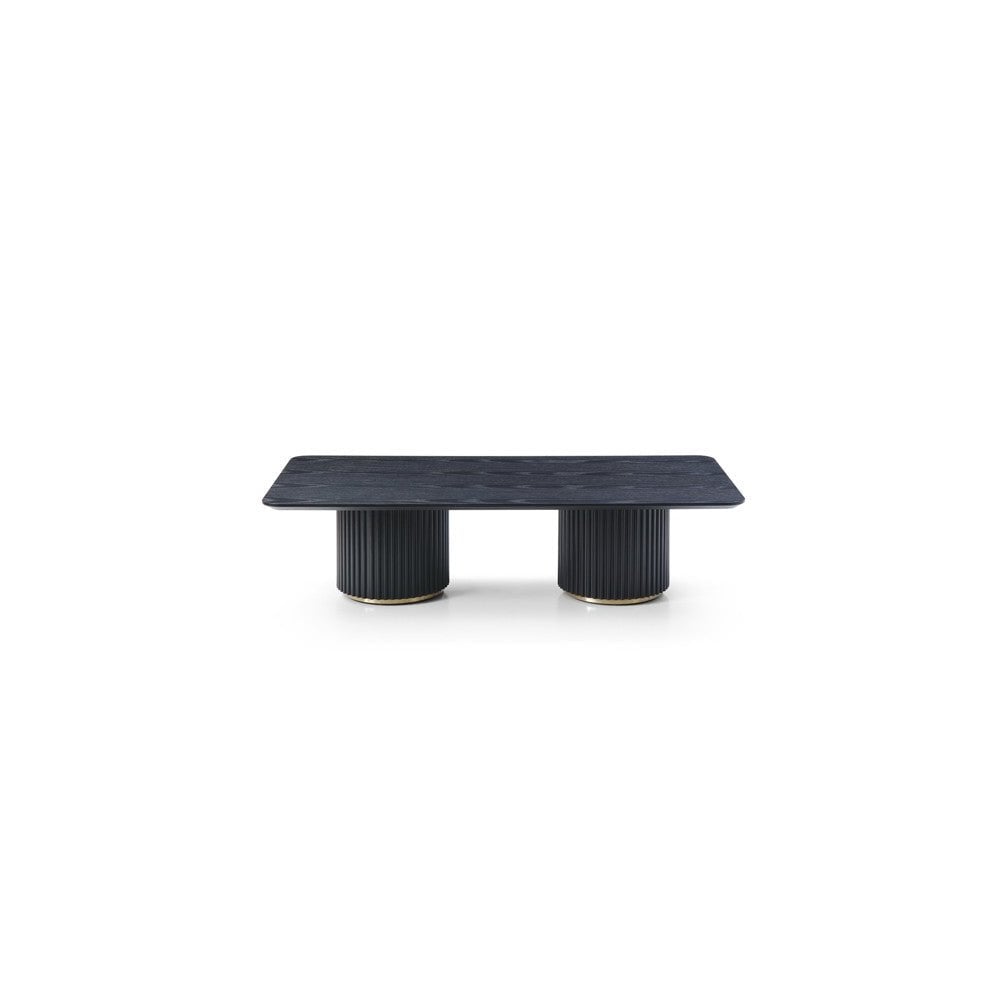 Lantine Coffee Table Black Oak & Brass by Tommy Franks