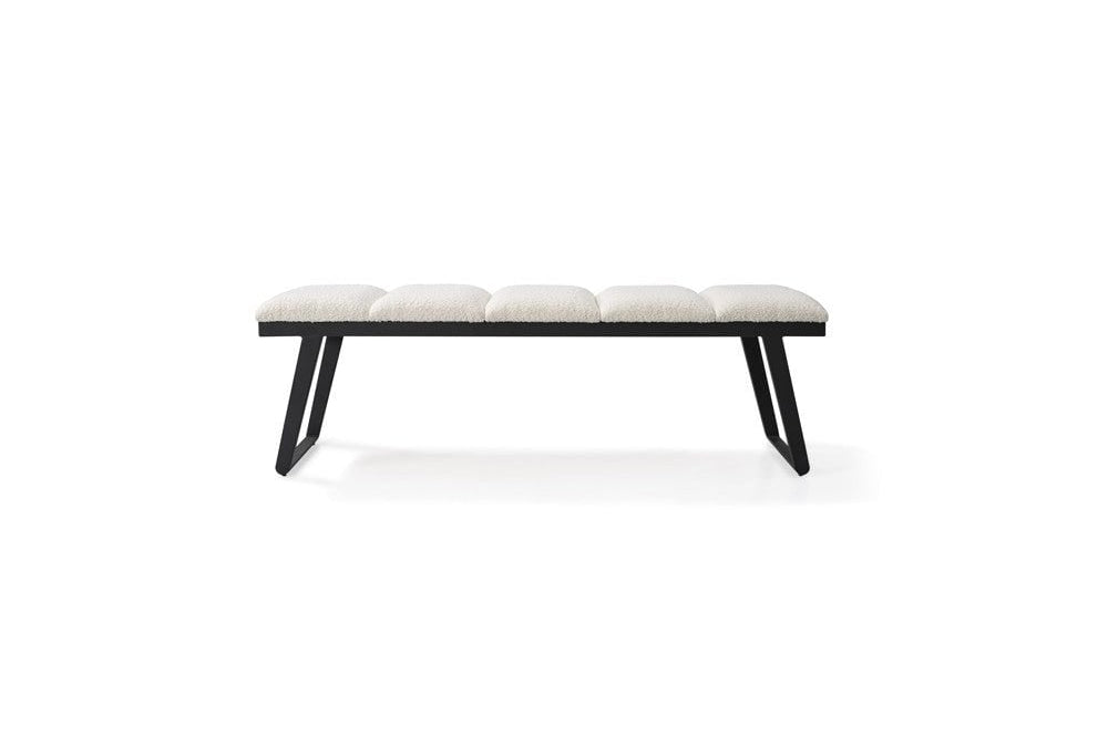 Ponce Chex Polar Bouclé Bench by Tommy Franks