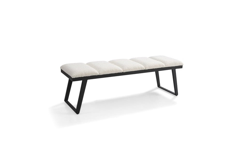 Ponce Chex Polar Bouclé Bench by Tommy Franks