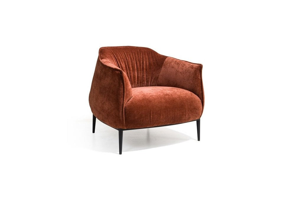 Tyrone Rust Velvet Lounge Chair by Tommy Franks
