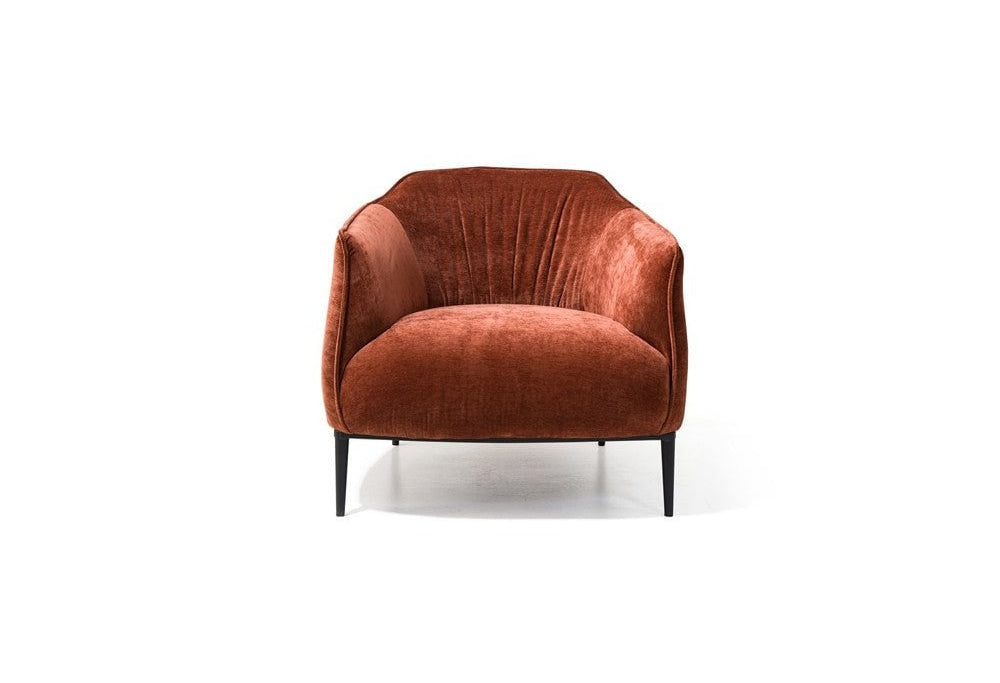 Tyrone Rust Velvet Lounge Chair by Tommy Franks