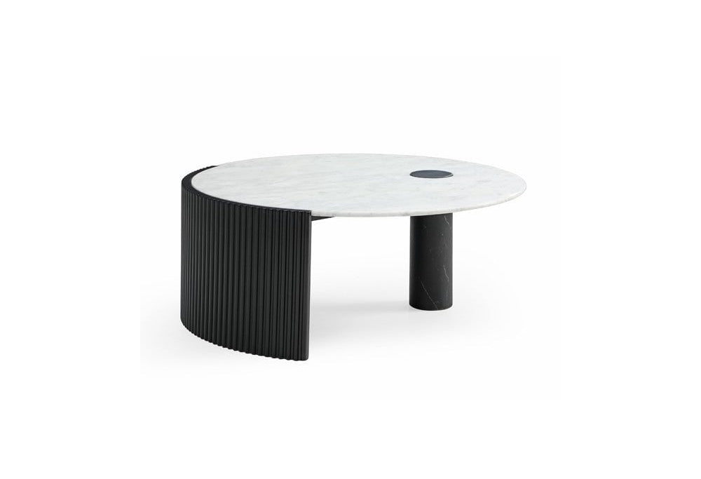Salida Coffee Table Black & Matt Bianco Carrara Marble Top by Tommy Franks