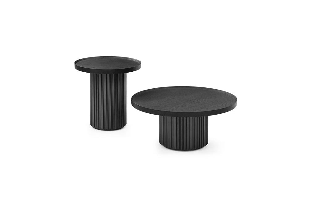 Lincoln Coffee Table Matte Black Oak Wood by Tommy Franks
