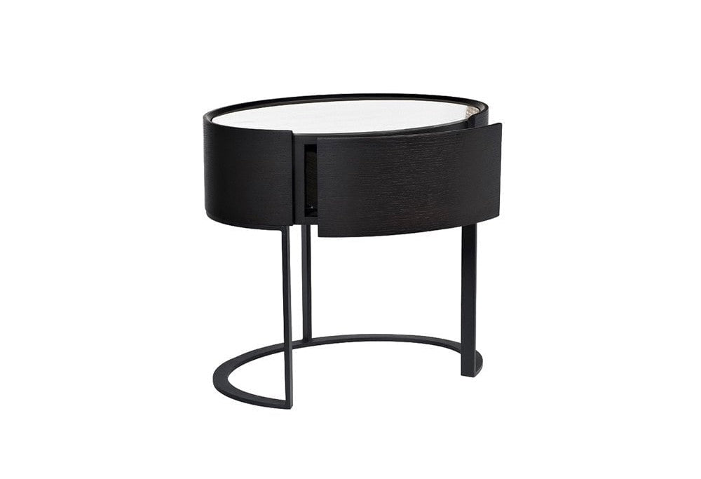Verge Black Oak Bedside Table by Tommy Franks