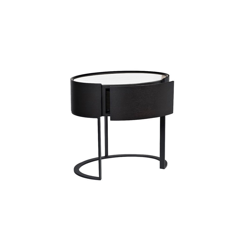 Verge Black Oak Bedside Table by Tommy Franks