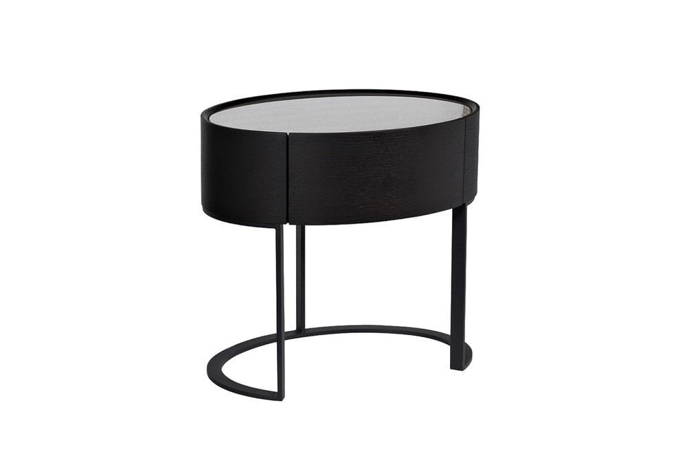 Verge Black Oak Bedside Table by Tommy Franks