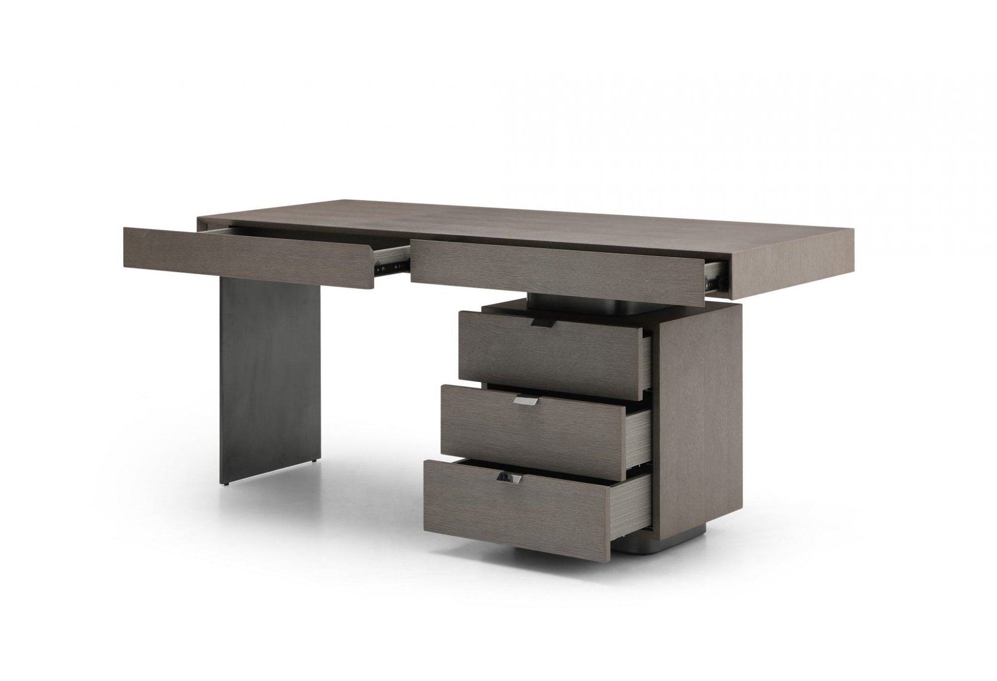 Oston Grey Desk with Right Hand Drawers by Tommy Franks