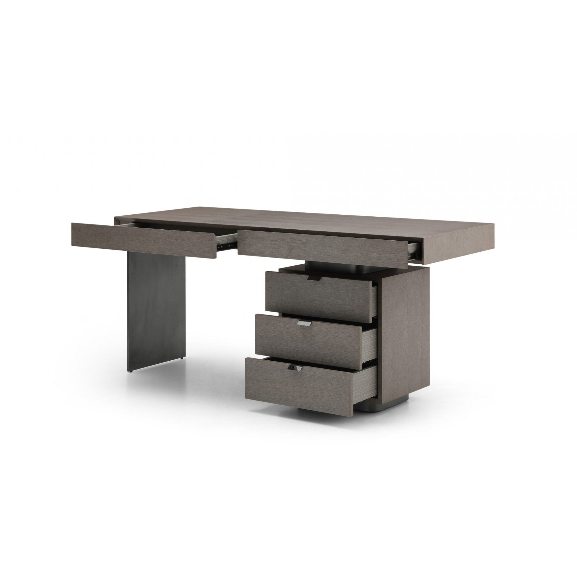 Oston Grey Desk with Right Hand Drawers by Tommy Franks
