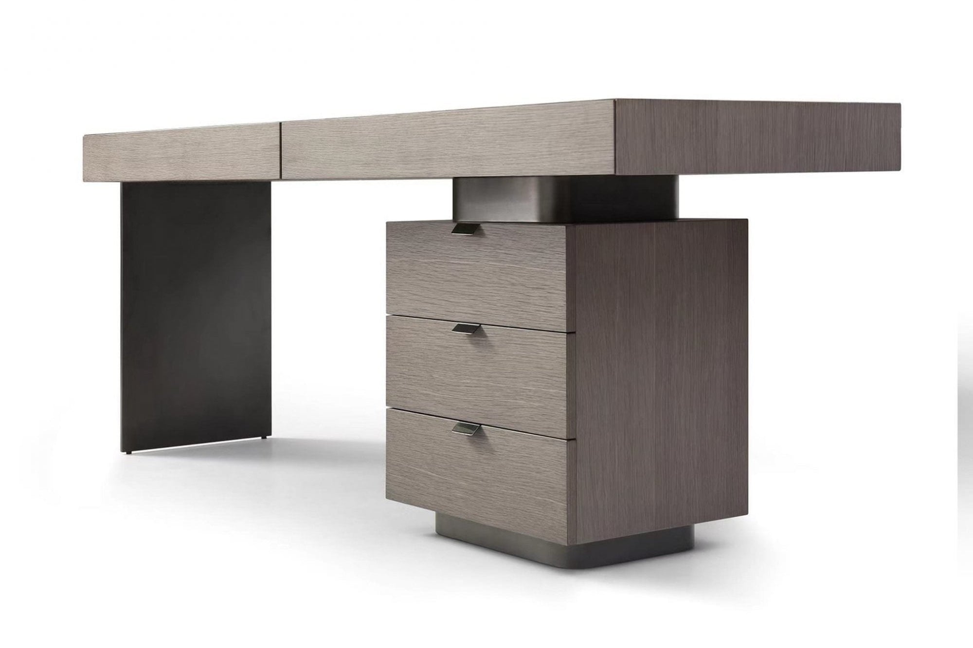 Oston Grey Desk with Right Hand Drawers by Tommy Franks