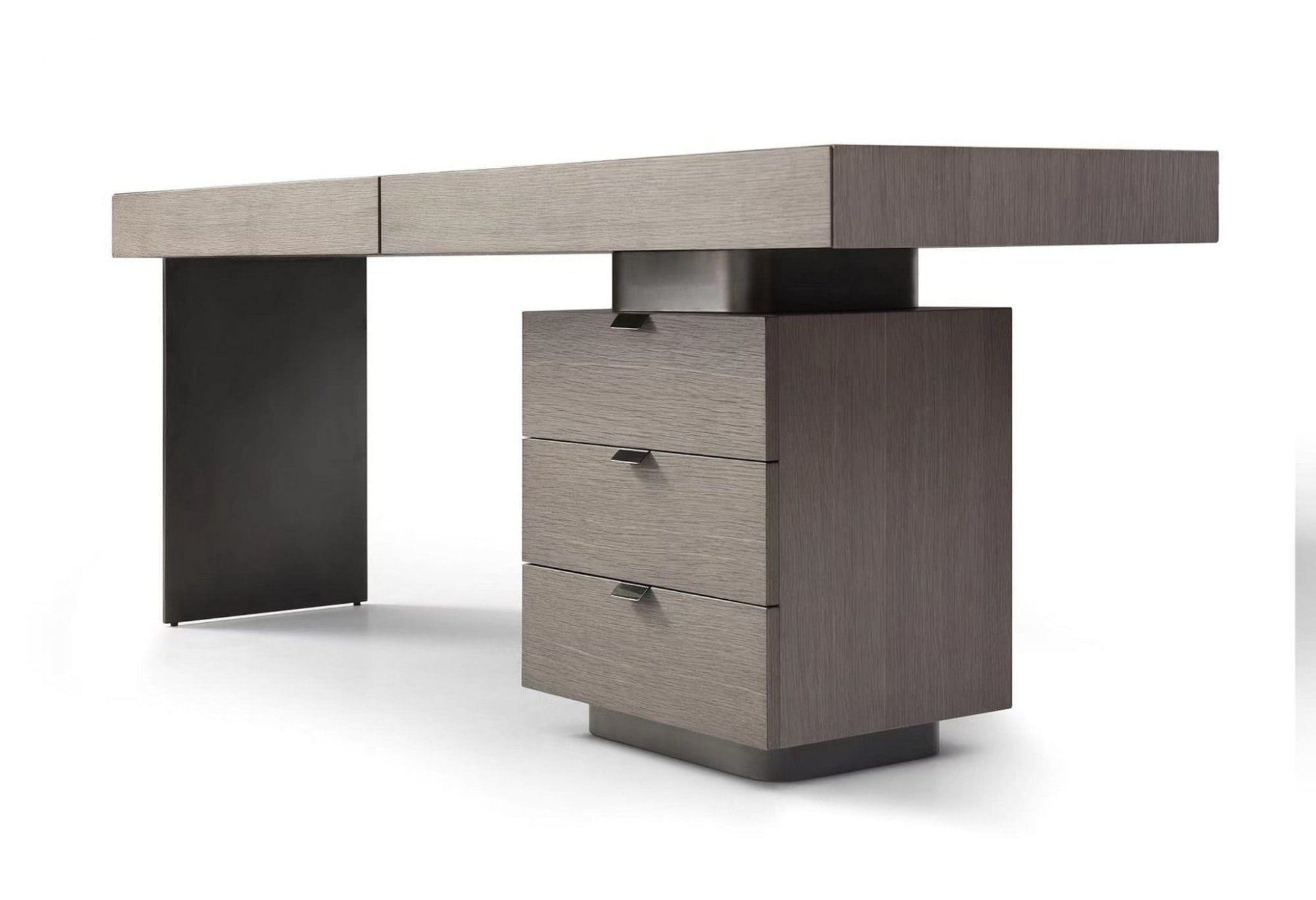 Oston Grey Desk with Right Hand Drawers by Tommy Franks