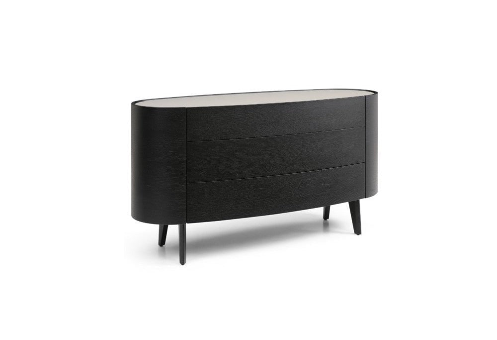 Weston Black Oak Chest of Drawers by Tommy Franks