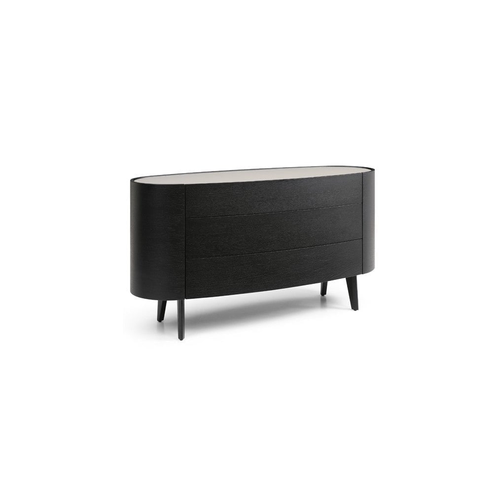 Weston Black Oak Chest of Drawers by Tommy Franks