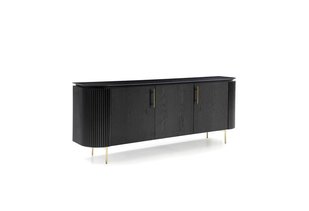 Lantine Black Oak & Brass Buffet by Tommy Franks