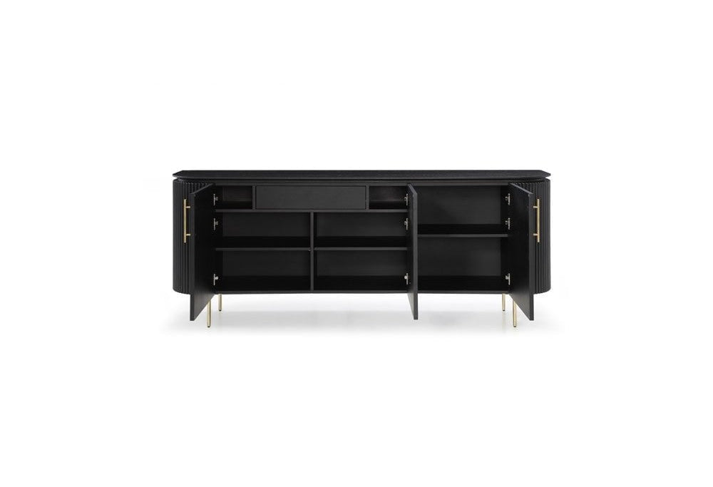 Lantine Black Oak & Brass Buffet by Tommy Franks