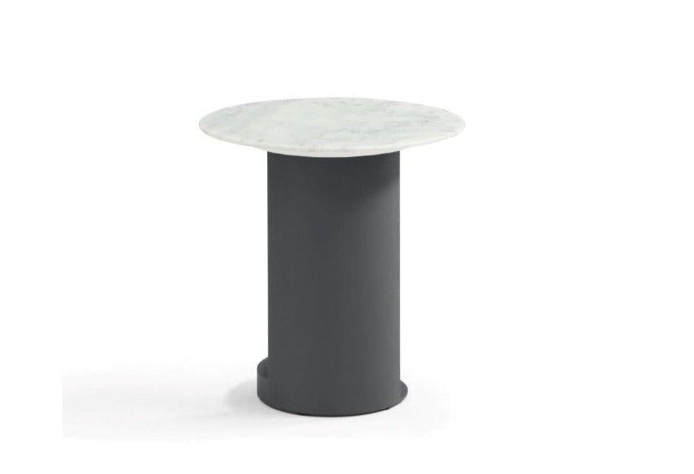 Alban Carrara White Side Table by Tommy Franks