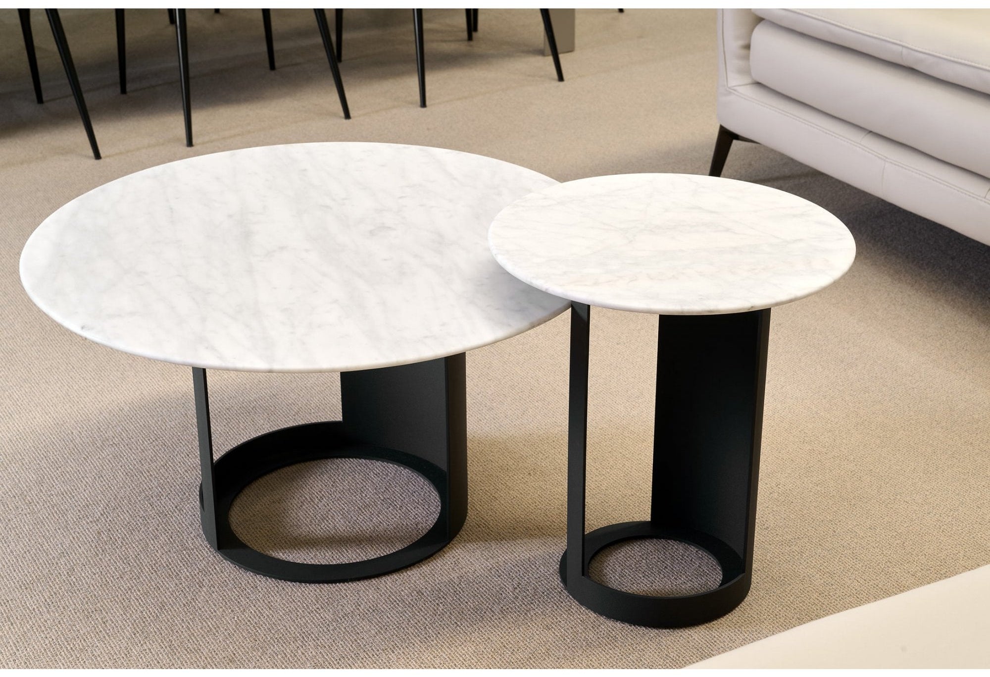Alban Carrara White Side Table by Tommy Franks