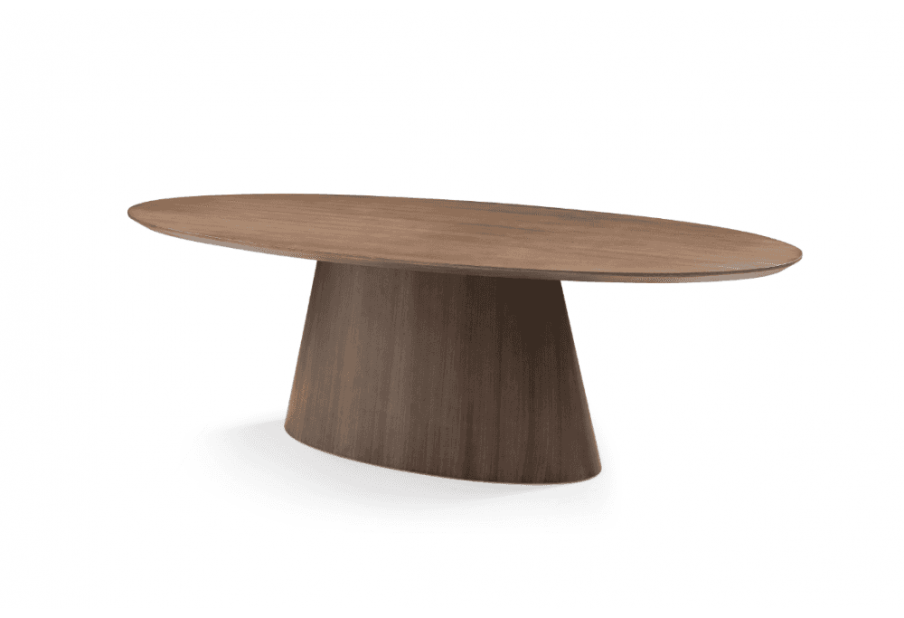 Tavamo Oval Walnut Wood Dining Table by Tommy Franks