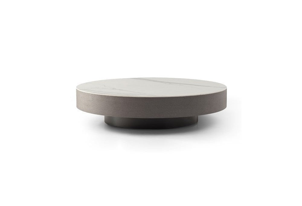 Coin Coffee Table Pewter Ceramic Top by Tommy Franks