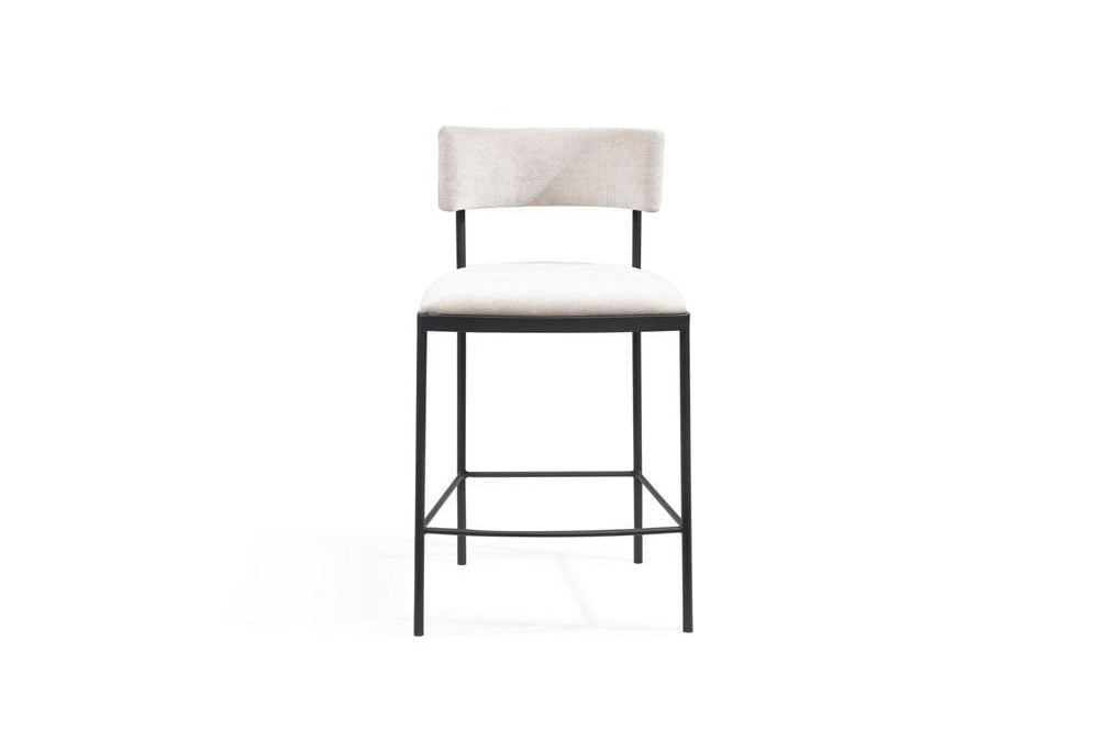 Envie Giselle Grey Beige Counter Bar Stool by Tommy Franks