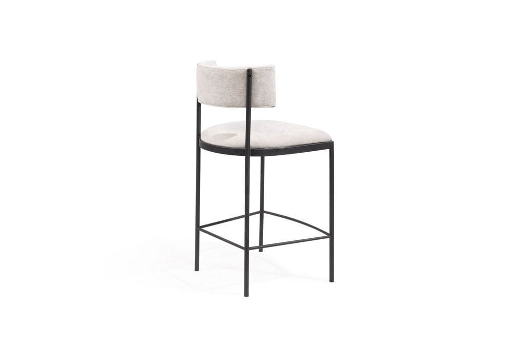 Envie Giselle Grey Beige Counter Bar Stool by Tommy Franks