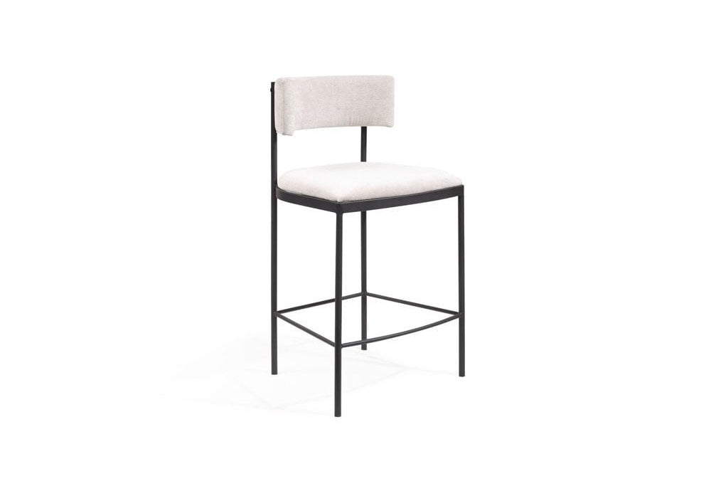 Envie Giselle Grey Beige Counter Bar Stool by Tommy Franks