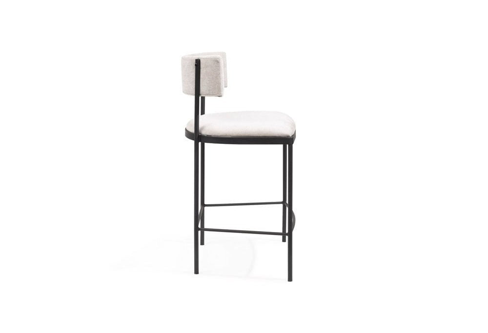 Envie Giselle Grey Beige Counter Bar Stool by Tommy Franks