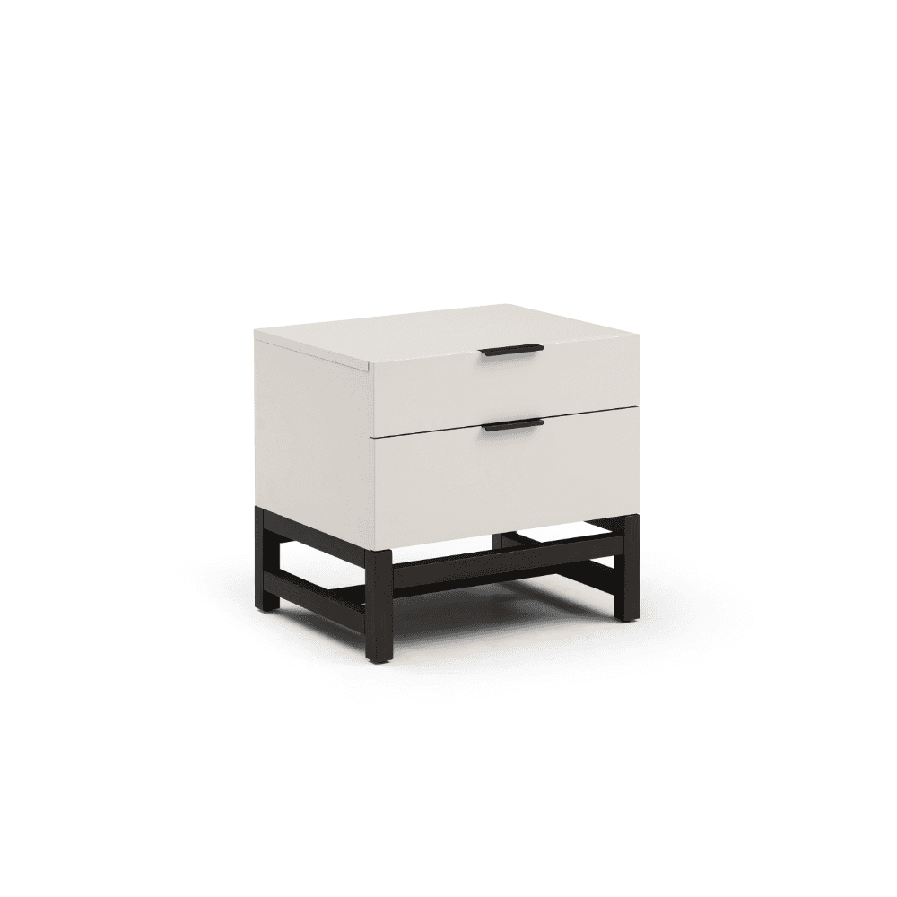Webb Matte Beige Bedside Table by Tommy Franks
