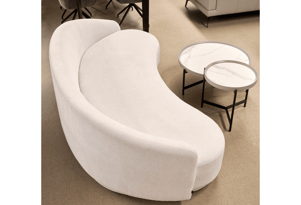 Cove 4-Seater Cream Velour Sofa by Tommy Franks