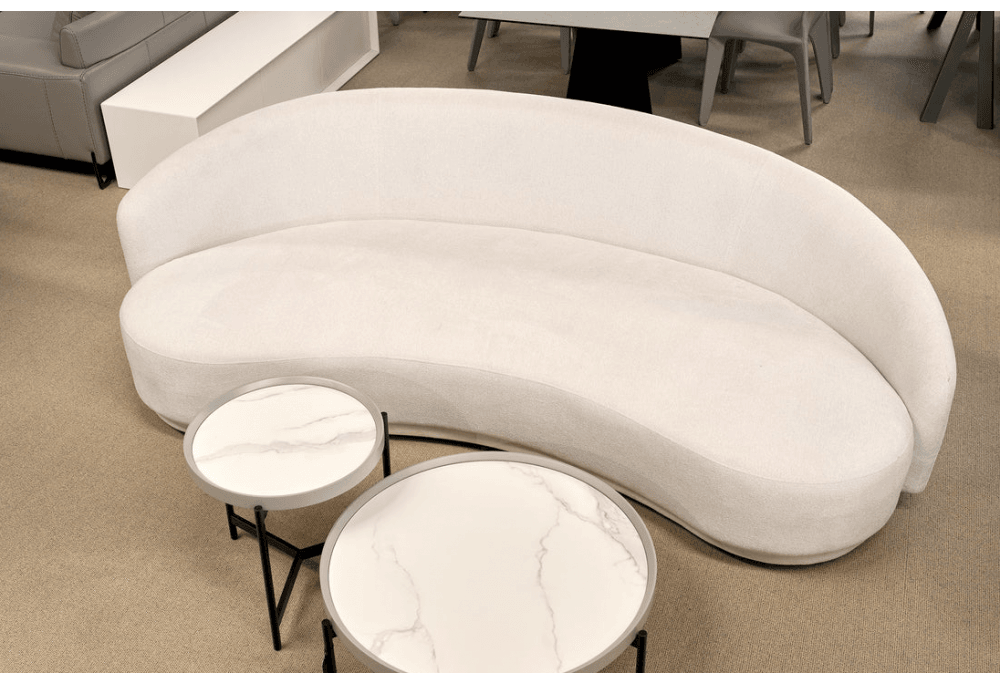Cove 4-Seater Cream Velour Sofa by Tommy Franks