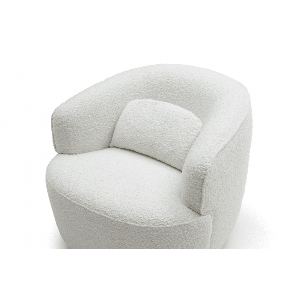 Grace Polar Bouclé Swivel Chair by Tommy Franks