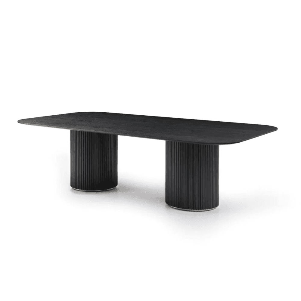 Lantine 280cm Black Oak & Brass Dining Table by Tommy Franks