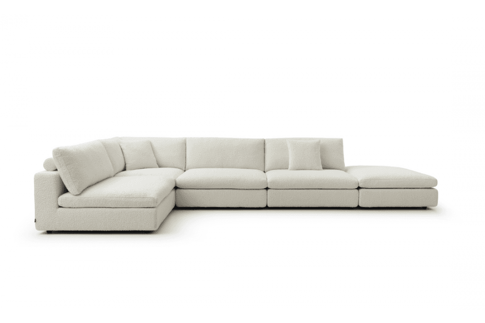 Blanco Polar Bouclé 5 Piece Modular Sofa by Tommy Franks