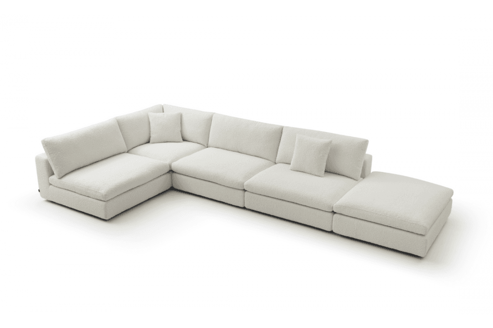 Blanco Polar Bouclé 5 Piece Modular Sofa by Tommy Franks