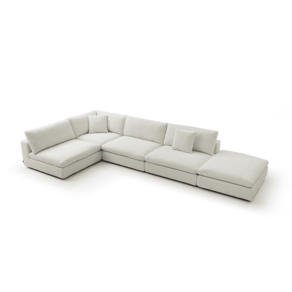 Blanco Polar Bouclé 5 Piece Modular Sofa by Tommy Franks