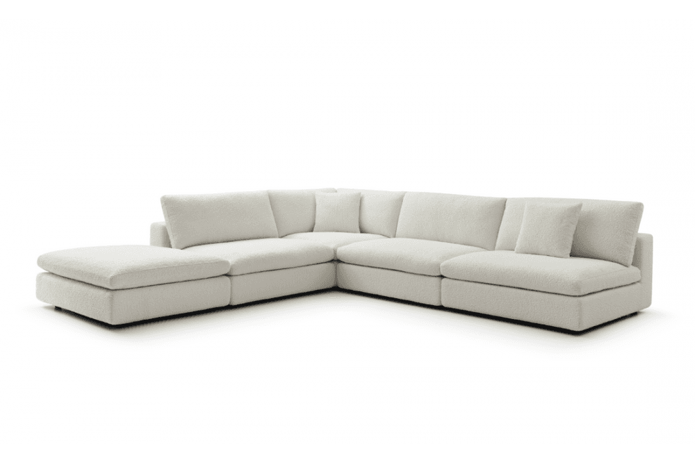 Blanco Polar Bouclé 5 Piece Modular Sofa by Tommy Franks