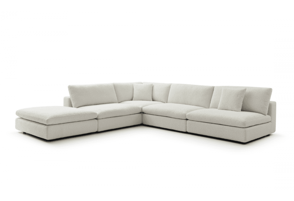 Blanco Polar Bouclé 5 Piece Modular Sofa by Tommy Franks