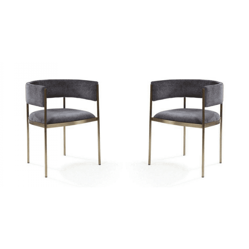 Envie II Giselle Dark Charcoal Dining Chairs Set of 2 by Tommy Franks