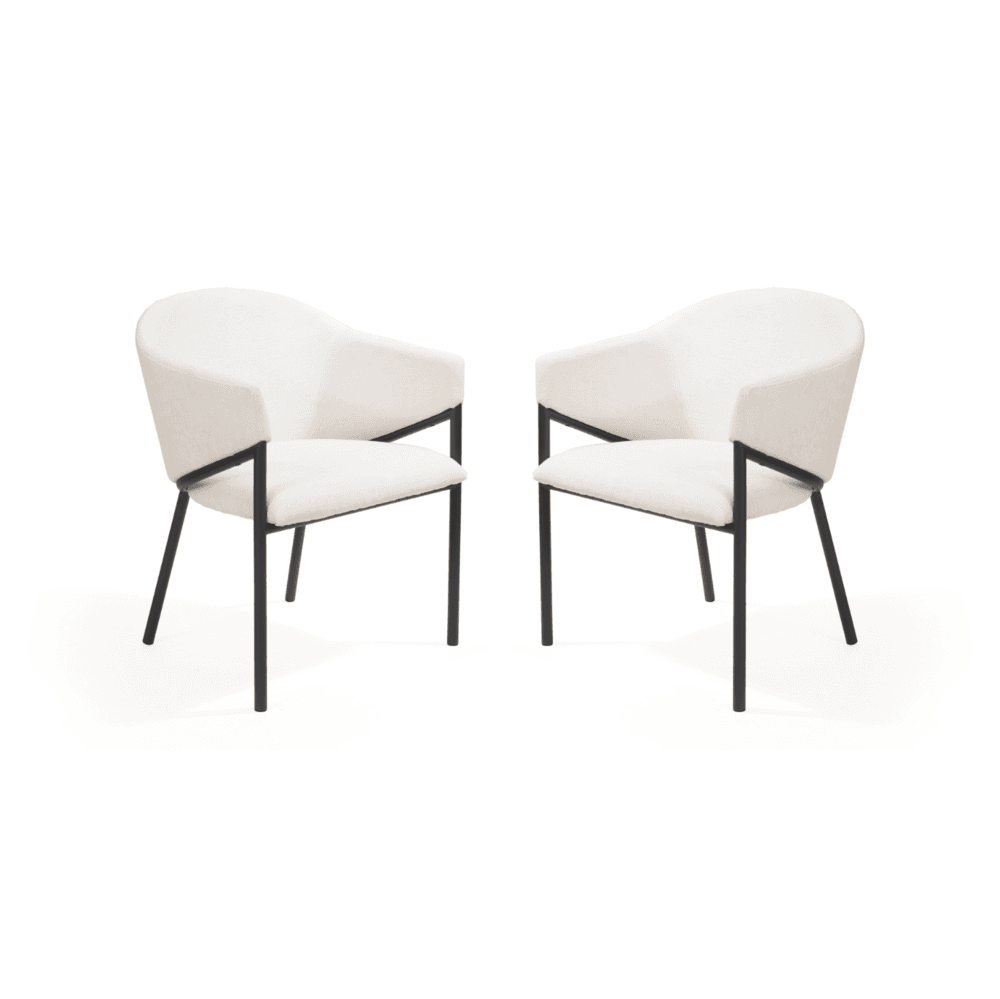 Aidan Polar Bouclé Set of 2 Armchairs by Tommy Franks