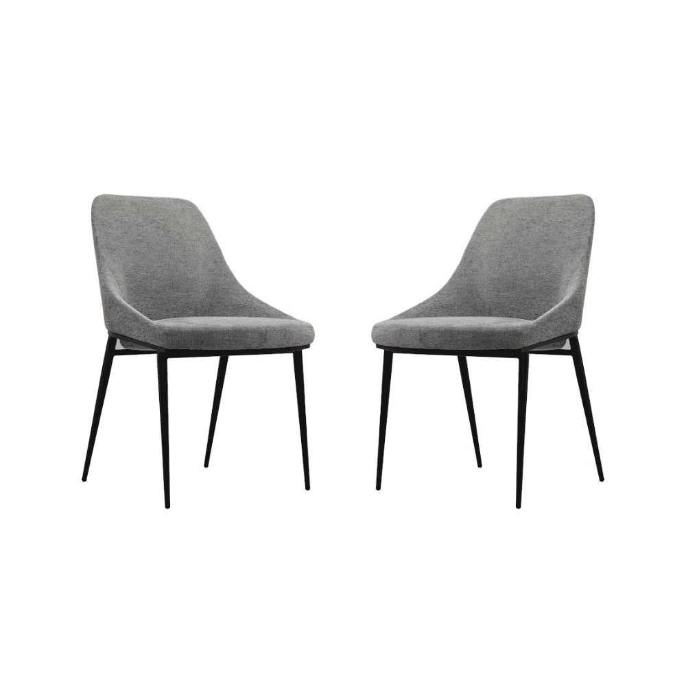 Scande Grey Fabric Dining Chairs Set of 2 by Tommy Franks
