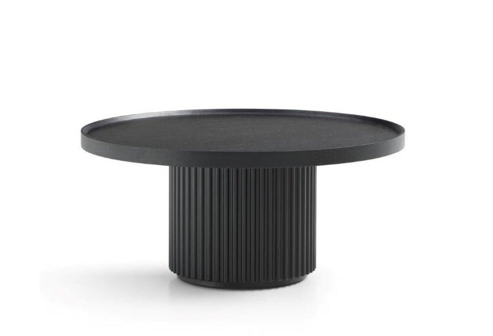 Lincoln Coffee Table Matte Black Oak Wood by Tommy Franks