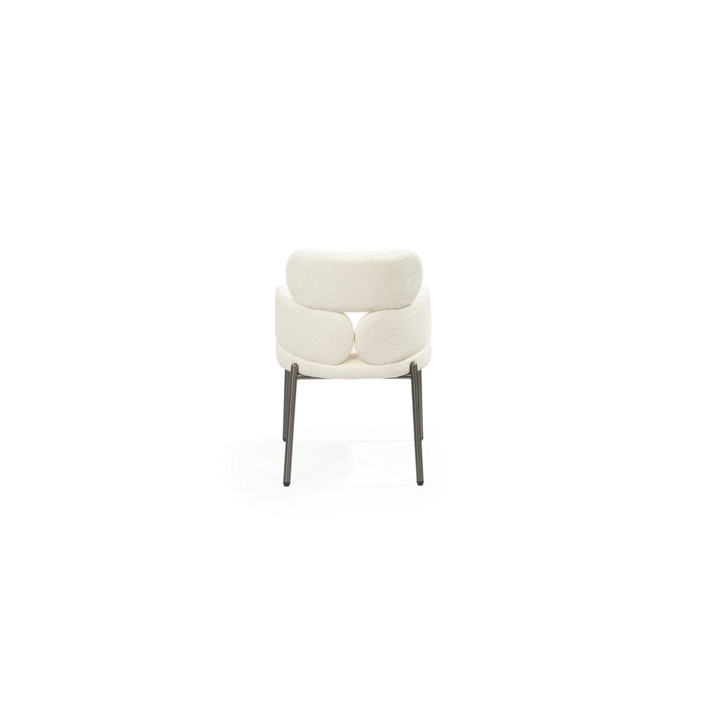 Dream White Bouclé Dining Chair by Tommy Franks