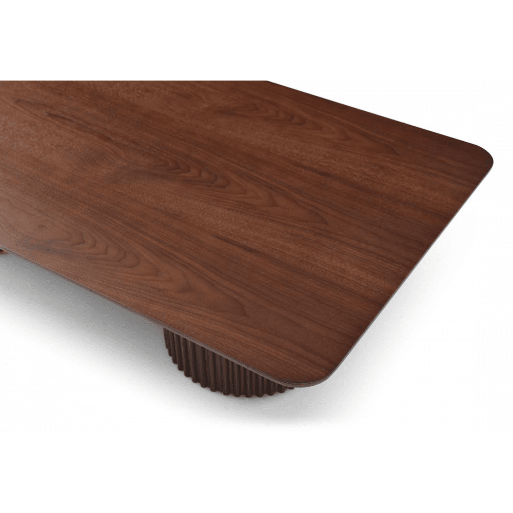 Lantine Walnut & Rose Gold Double Pedestal Coffee Table by Tommy Franks