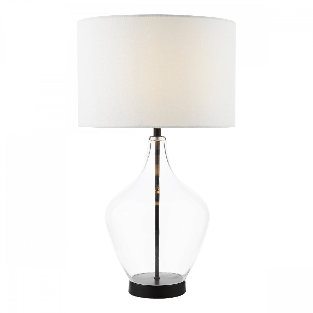 Drago Table Lamp Glass and Matt Black With Shade – Cp Lighting & Interiors